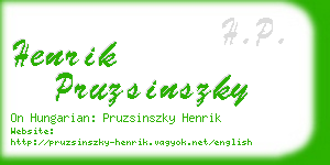 henrik pruzsinszky business card